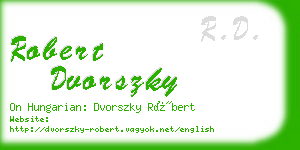 robert dvorszky business card